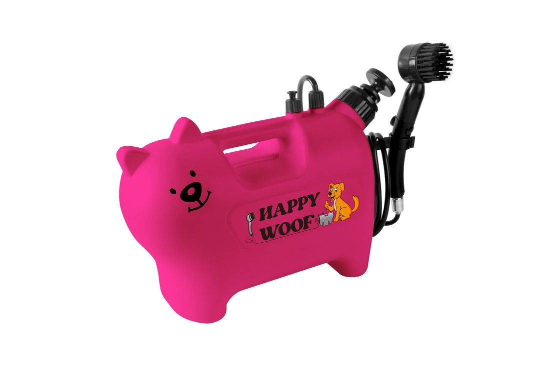 Joint portatif rouge d'animal familier baignant le pulvérisateur de lavage de chien de brosse de massage de douche de chien d'outil